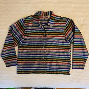 Chico's Design Dupioni Silk Boxy Jacket - size 2 Chico sizing - 12/14 equivalent